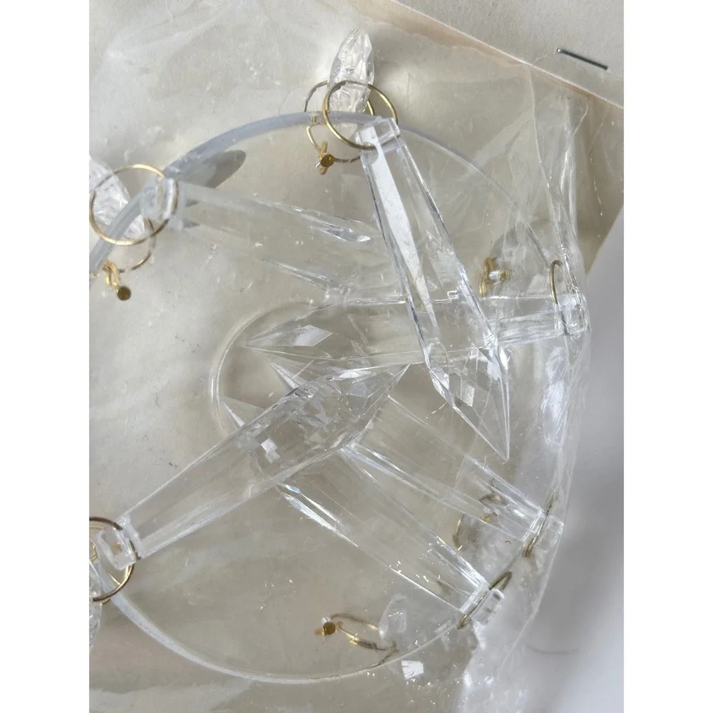 Pier 1 Imports Bobeche Ornamental Candle Ring Clear‎ Prism Drip Catcher NEW